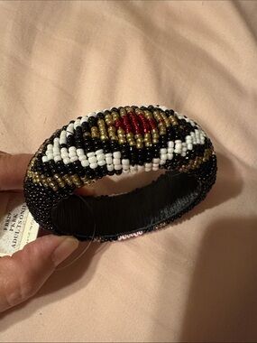Beaded Multi-Color Statement Bangle Bracelet